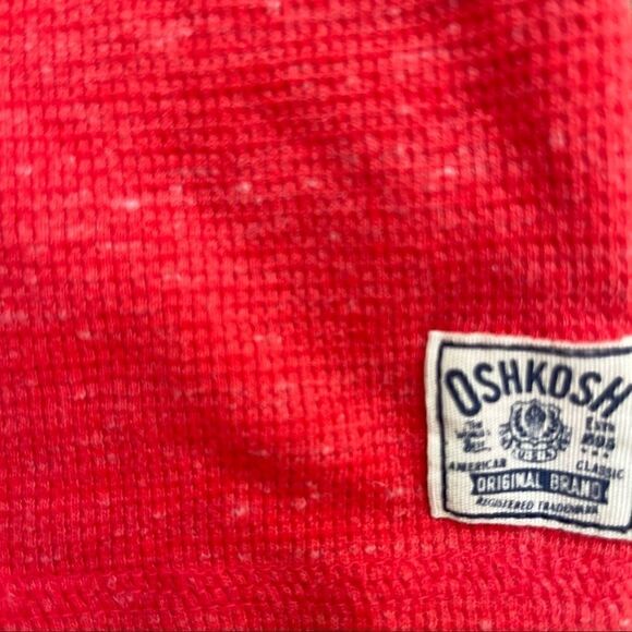 OSHKOSH HENLEY LONG SLEEVE 3 BUTTON THERMAL SHIRT HEATHER RED XL 14 - Picture 3 of 8